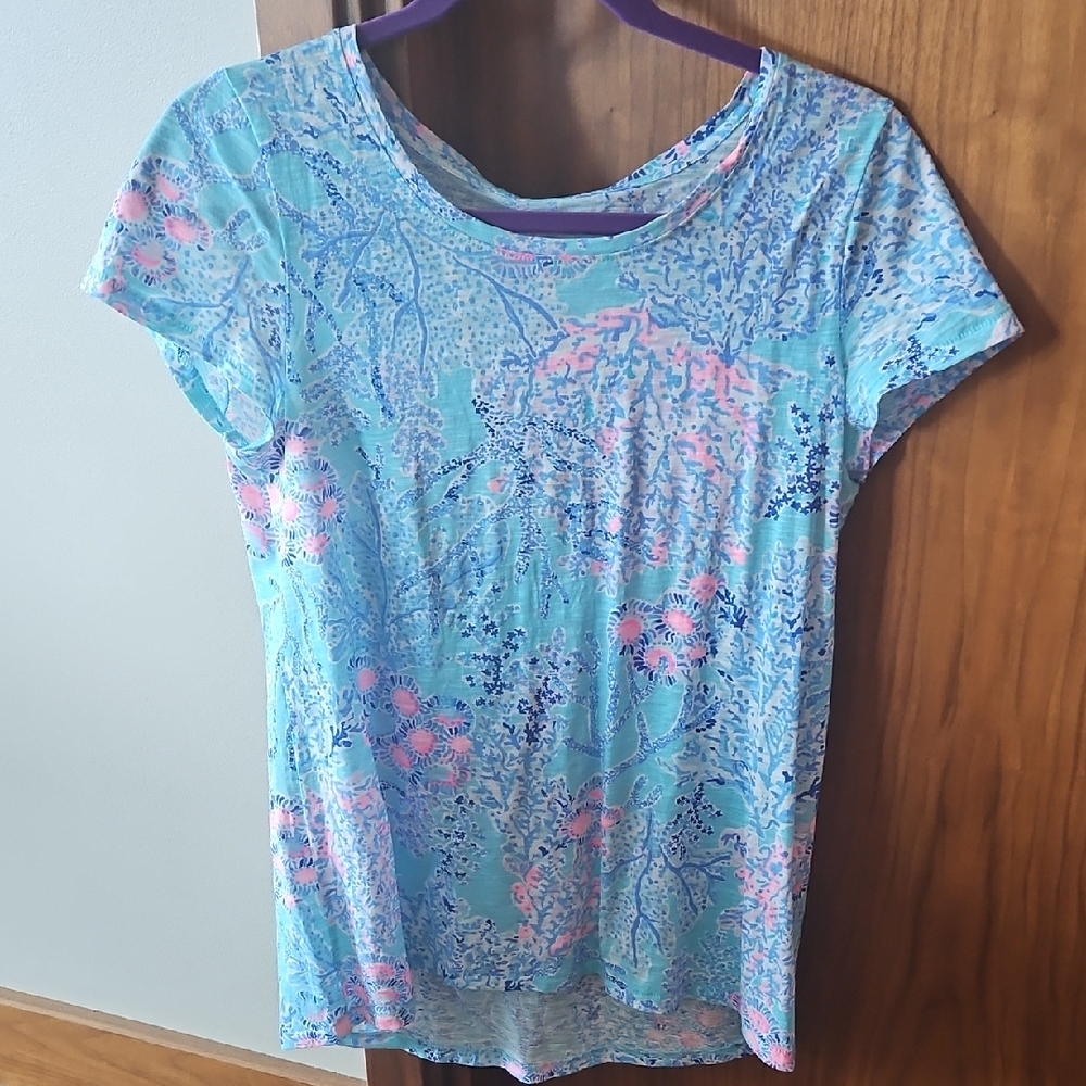 Lilly Pulitzer Shirt Extra Small Light Blue And Pink
